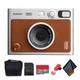 Fujifilm Instax Mini EVO Hybrid Instant Camera (Brown) with Micro SD to SD