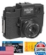 Holga 120N Medium Format Film Camera Black with Kodak TX 120 Film Microfiber Clo