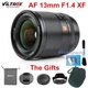 Viltrox 13mm F1.4 Auto Focus Wide Angle Lens for Fujifilm Fuji X-T30 T4 Camera