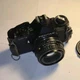 PENTAX MV 1 Black SLR Film Camera Working Used with SMC Pentax-M 50mm f/2 Lens