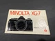 Minolta XG-7 Camera Instructions Manual....Free Shipping