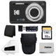 Kodak PIXPRO FZ55 Digital Camera (Black) + Black Point & Shoot Camera Case + Tra