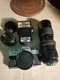 Minolta SRT 102 35mm Film Camera With Three Lenses, Flash, Manual-Made in Japan