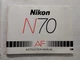 NIKON N70 AF ORIGINAL INSTRUCTION MANUAL & PHOTO GUIDE , near mint condition.