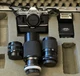 Canon AE-1 Camera w/ 3 lenses!! +PowerWinder + flash + case-working light meter!