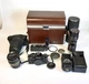 BUNDLE Canon AE-1 Black 35mm SLR Film Camera w/ 35-85 lens, 85-205 Zoom, flash &