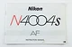 190749 Nikon N4004s AF Genuine Original User Instruction Manual Booklet