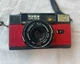 Konica C35 AF2 Auto Focus 35mm Film Camera Red + Leather Case Untested