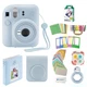 Fujifilm Instax Mini 12 Instant Camera with Case, 20 Fuji Films, (Pastel Blue)