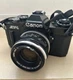 Canon AV-1 Film Camera Black Body with FL 50mm f/1.8 Lens Free Shipping Japan