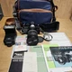 YASHICA Beginner 35mm SLR Film Camera Bundle BAG 70mm Lens Focal Flash TEST READ