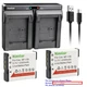 Kastar Battery Dual USB Charger for NP-130 & Casio Exilim EX-ZR1000 EX-ZR1000BK