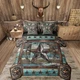 Teal West Texas Star 7 Pieces Bedding Set Queen Size Western Aztec Comforter Set