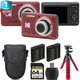 Kodak PIXPRO FZ55 Digital Camera (Red) + Extra Battery + 1 Yr Warranty -64GB