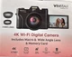 Vivitar 4K Wi-Fi Digital Camera | Includes Lens & Memory Card | New