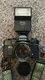 Konica FP-1 Program Black 35mm SLR Film Camera Hexanon Lens Vivitar 2600-D Flash