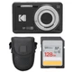 Kodak PIXPRO FZ55 Digital Camera (Black) + Point & Shoot Camera Case + Sandisk 1