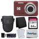 Kodak PIXPRO FZ55 Digital Camera (Red) + Black Point & Shoot Camera Case + Trans