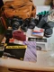 NIKON AF N4004s AND EM M90 FILM CAMERAS & LENS FLASH LOT CASE UNTESTED AS IS