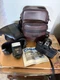 Vintage Chinon CP-7m Multi Program SLR Camera with 2 Lenses, Flash, Bag, Manual