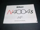 (CM062) NIKON N4004s AF Instructional manual Only Japan