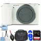 Sony ZV-E10 Mirrorless Camera (Body Only, White) - 7PC Accessory Bundle