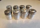 Vintage Kodak 35mm Metal Film Canisters Silver tone Lids Lot of 8