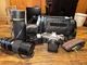 Canon AE-1 35mm Film Manual Camera with Vintage Lenses, Bag, and Accessories