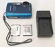 WORKING Olympus Stylus Tough 3000 Blue Digital Camera w/2 Battery Charger 