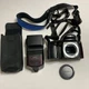MINOLTA Maxxum 5xi Camera Body + 3500xi Shoe Mount Bounce Flash Strap Untested