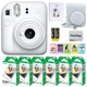 FUJIFILM INSTAX MINI 12 Instant Film Camera (Clay White) Bundle