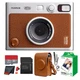 Fujifilm Instax Mini EVO Instant Film Camera with Vintage Case Bundle (Brown)