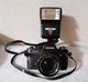 Konica Acom-1 Film Camera w/Flash Used, Collectible, for Parts or Display