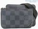 LV Damier Graphite 3D Trio Messenger Crossbody Shoulder Bag Black PVC N50017