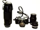Olympus OM-1 35mm Film SLR Camera with 3 extra lenses.