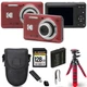 Kodak PIXPRO FZ55 Digital Camera (Red)+Spider Tripod + Case - 128GB Kit