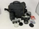 Pentax ZX-50 SLR 35mm 3 Film Camera 35-80 Lens Quantaray 70-300mm Filters Bag