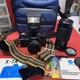 Minolta X-7A 35mm SLR Film Camera W/50 mm & 80-200mm Lens, Bag, Flash, Manuals