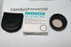 MINOX 35 GT PL PE SKYLIGHT FILTER with LENS SHADE HOOD with LEATHER CASE GENUINE