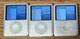 (Lot of 3) Apple iPods Nano 3rd Gen - 4GB - Silver - 2" Screen - A1236