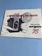 Argus 75 Camera Booklet part Number 75462-589