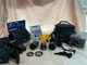 Lot-Olympus OM-4 camera, accessories extra lenses, filters, flash, quick pro DVD
