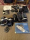 Canon AV-1 Film Camera with 3 Extra Lens, Flash And Carrying Bag Untested (CG)