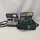 Lot of 2 Polaroid Cameras Sun 600 LMS & Green OneStep Express w/ Bag Untested