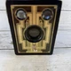 Vintage Kodak Six-20 Brownie Box Camera Art Deco Faceplate Black Gold UK Model