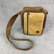 VTG Kodak Camera Bag Brown Two Tone Zip Shoulder Cross Body Made USA 9"x 6"x 4"
