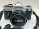 Canon AE-1 Black Silver SLR Camera FD 50mm 1:1.8 S.C. Lens Vintage Film Tested