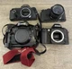 Lot 4 35mm Film SLR Cameras Canon T50 EOS A2E Nikon N80 Revueflex SD1 Untested