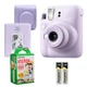 Fujifilm Instax Mini 12 Camera (Lilac Purple) w/ 20 Film Case & Mini Photo Album