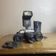 PARTS or repair Bundle Fujica MPF 105Xn 35mm Film Camera 3 Lenses Made In Japan